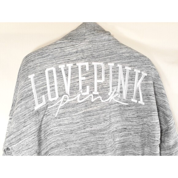 PINK Victoria's Secret Logo grey Long Sleeve turtle Neck sweatshirt Size XS - Picture 2 of 7